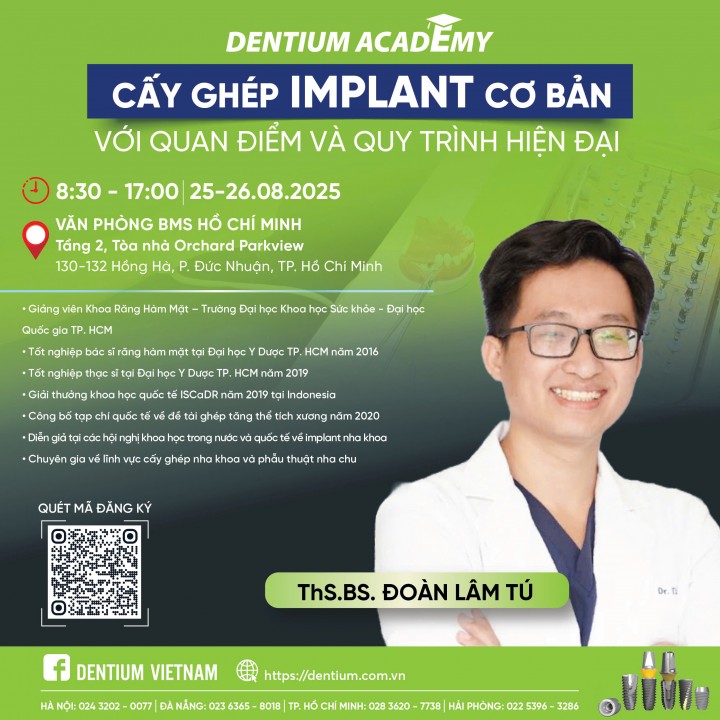 WORKSHOP CẤY GHÉP IMPLANT CĂN BẢN: QUAN ĐIỂM VỚI QUY TRÌNH HIỆN ĐẠI