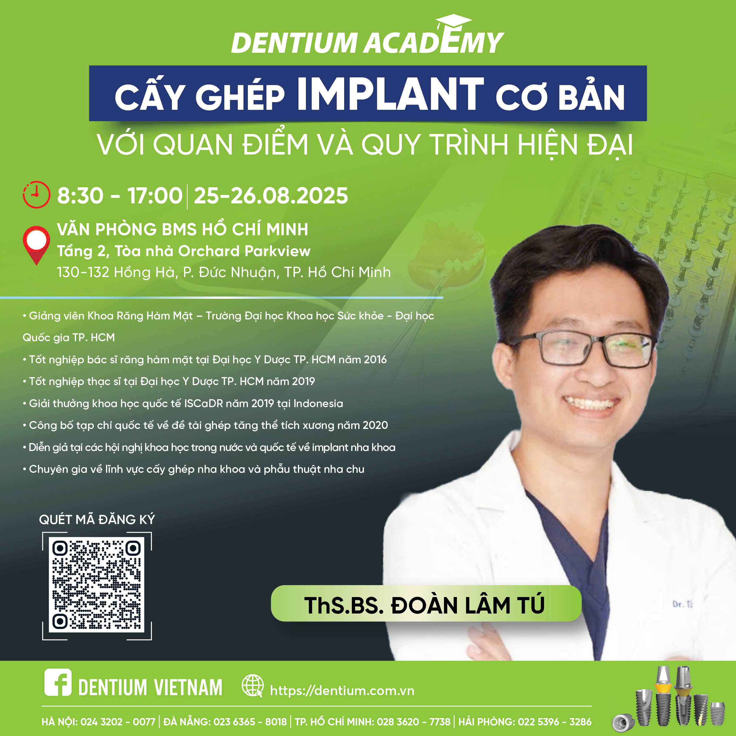 WORKSHOP CẤY GHÉP IMPLANT CĂN BẢN: QUAN ĐIỂM VỚI QUY TRÌNH HIỆN ĐẠI